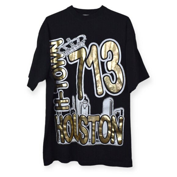 Pro Power Shirt 2XL Big Tall Mens Houston 713 Htown Graphic Skyline Texas Heavy - Picture 1 of 8